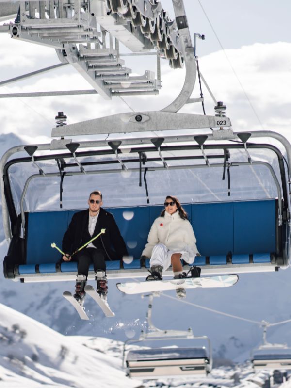Wedding couple jetskiing